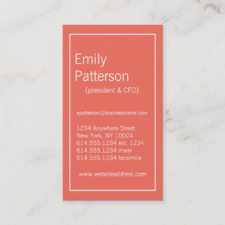 Modern Colours :: Emberglow & White Business Card