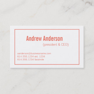 Modern Colours Emberglow & White Design 3 Card