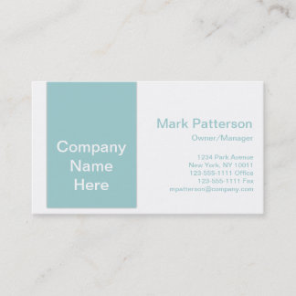 Modern Colours Light Blue & White Business Card 2