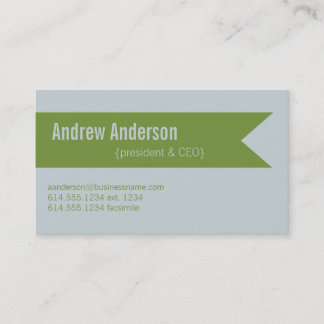 Modern Colours Light Grey & Green Design 2 Card