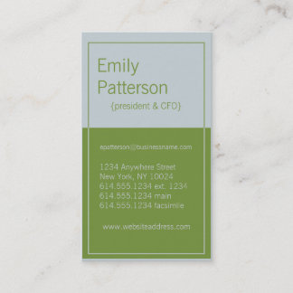 Modern Colours : Light Grey & Green Design 5 Card