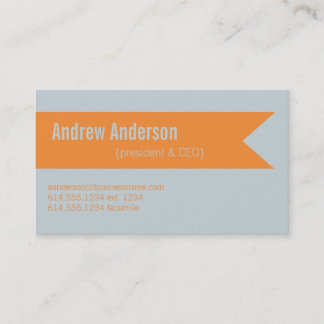 Modern Colours Light Grey & Light Orange Design 2 Business Card