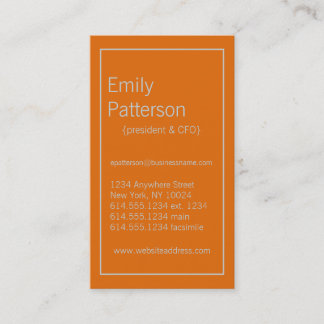 Modern Colours Light Grey & Orange 2 Business Card