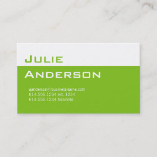 Modern Colours Lime Green & White Business Card 1