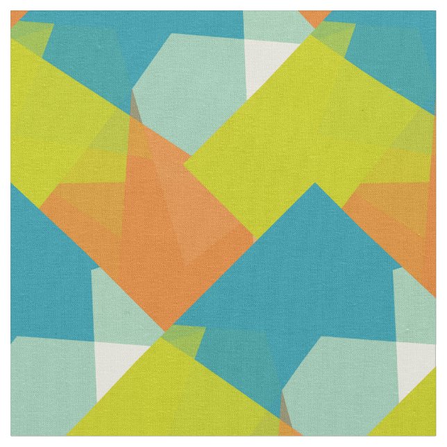 Modern Colours Mosaic Geometric Pattern Fabric (Close Up)