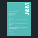 Modern Colours Wedding Menu Card<br><div class="desc">This Modern Colours menu card collection instantly adds a vibrant,  modern touch to your tabletop. Available in a variety of colours. Custom colours available upon request.</div>