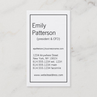 Modern Colours :: White & Black Business Card