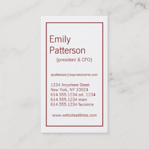 Modern Colours :: White & Dark Red Business Card