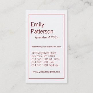 Modern Colours :: White & Dark Red Business Card