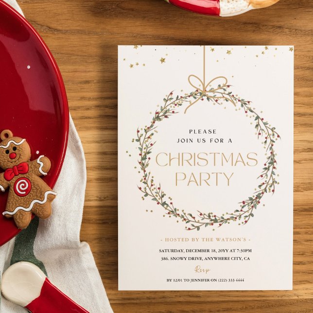 Modern 'Come Hang Out' Santa Claus Christmas Party Invitation (Creator Uploaded)