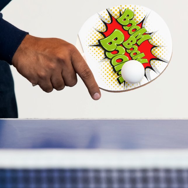 Modern Comic Book boom boom  Ping Pong Paddle (Insitu)
