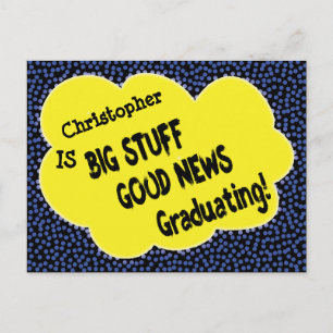 Modern Comic Graduation Save The Date Annoucement Postcard