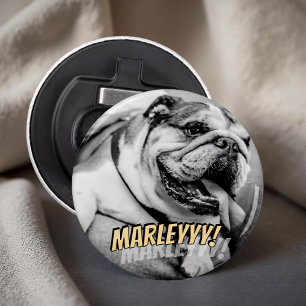 Modern Comic Simple Cool Custom Pet Photo Bottle Opener