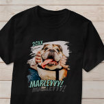 Modern Comic Simple Cool Grunge Custom Pet Photo T-Shirt<br><div class="desc">This simple and classic design is composed of serif typography and add a custom photo of your pet.</div>