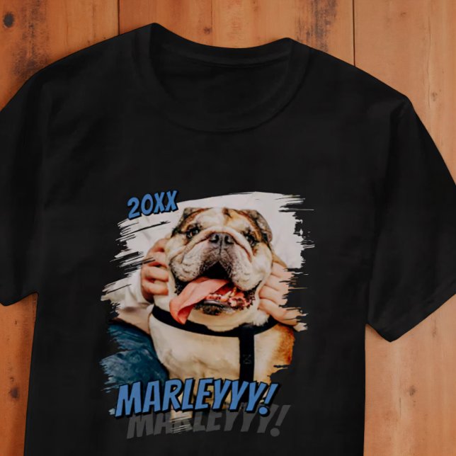 Modern Comic Simple Cool Grunge Custom Pet Photo T-Shirt (Creator Uploaded)