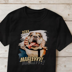 Modern Comic Simple Cool Grunge Custom Pet Photo T-Shirt