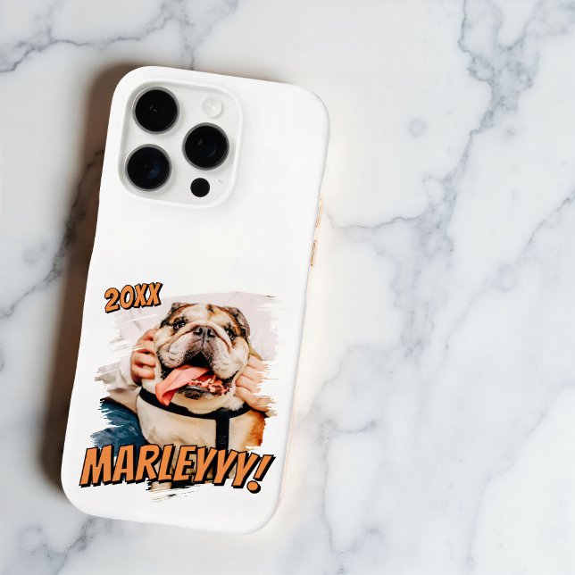 Modern Comic Simple Grunge Custom Pet Photo Case-Mate iPhone Case (Creator Uploaded)