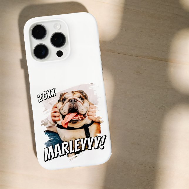 Modern Comic Simple Grunge Custom Pet Photo Case-Mate iPhone Case (Creator Uploaded)