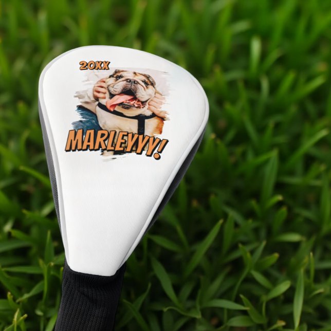 Modern Comic Simple Grunge Custom Pet Photo Golf Head Cover (Creator Uploaded)