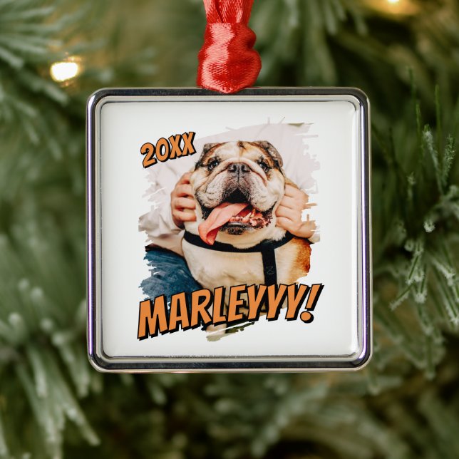 Modern Comic Simple Grunge Custom Pet Photo Metal Tree Decoration (Tree)