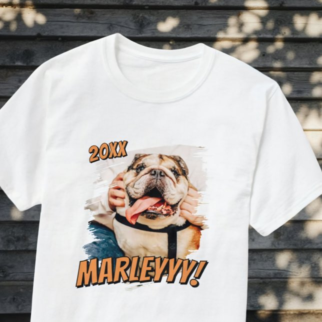 Modern Comic Simple Grunge Custom Pet Photo T-Shirt (Creator Uploaded)