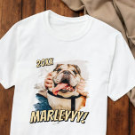 Modern Comic Simple Grunge Custom Pet Photo T-Shirt<br><div class="desc">This simple and classic design is composed of serif typography and add a custom photo of your pet.</div>