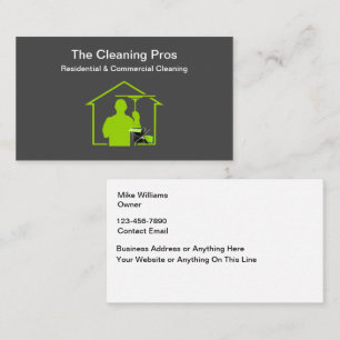 Modern Commercial Cleaning Service Business Cards
