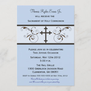 Modern Communion Invitations for Boys