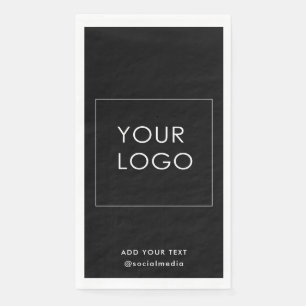 Modern Company Business Corporate Logo Black Napkin