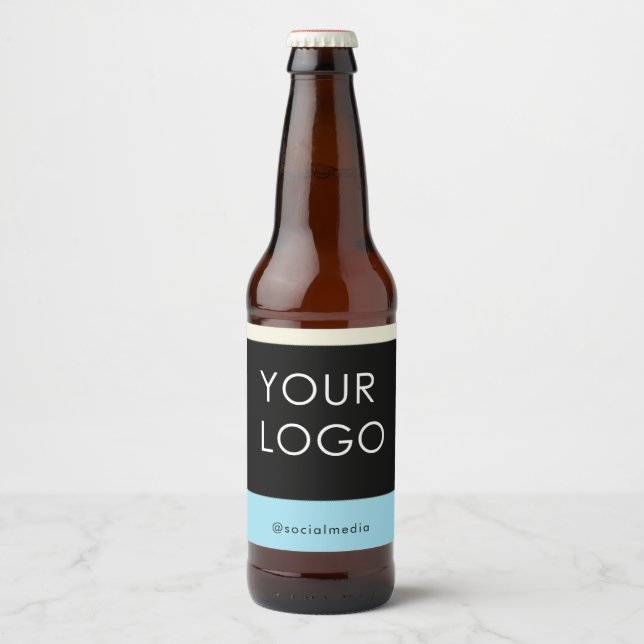 Modern Company Business Logo Ombre Gradient  Beer Bottle Label (Front)