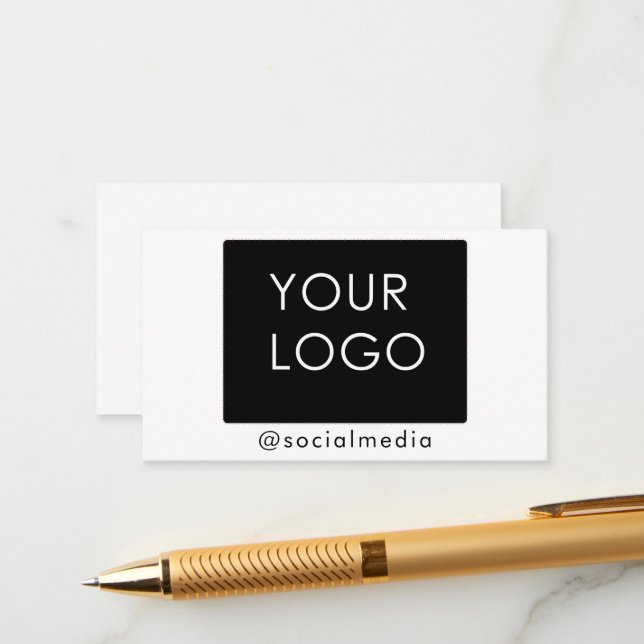 Modern Company Business Logo Social Media Plain Enclosure Card (Front/Back In Situ)