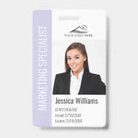 Modern Company Employee Photo Logo Name Lavender