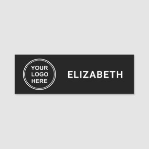 Modern Company Logo Black Name Tag