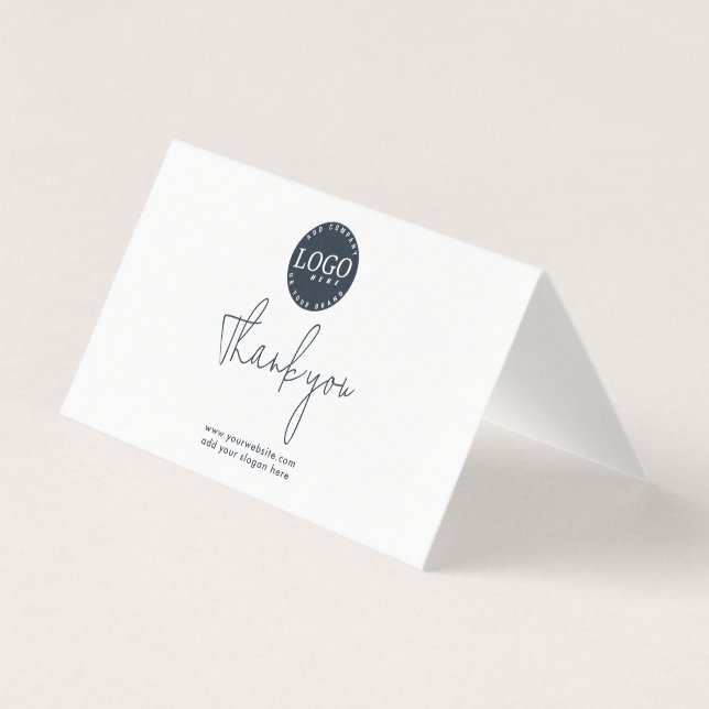 Modern Company Logo Business Thank You Card (Front)