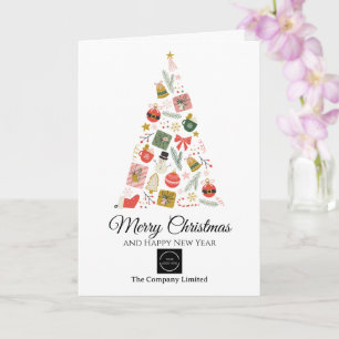 Modern Company Logo Christmas Tree Card