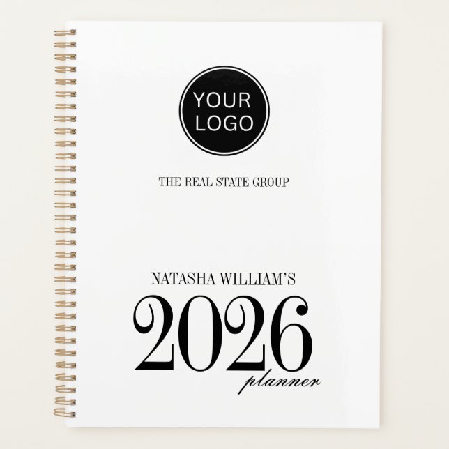 Modern Company Logo Custom 2026  Planner (Front)