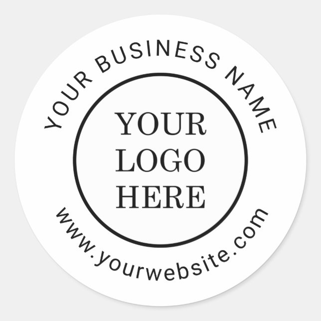 Modern Company Logo Custom Business Name Website Classic Round Sticker (Front)
