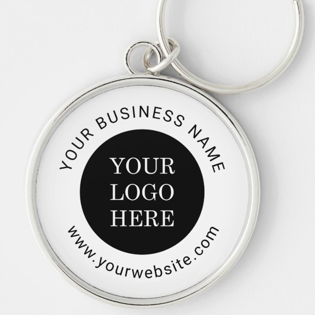 Modern Company Logo Custom Business Name Website Key Ring (Front)