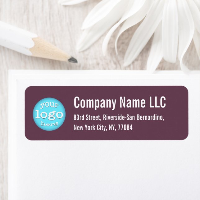 Modern Company Logo Dark Rose Pink Return Address (Insitu)