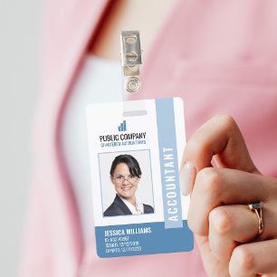 Modern Company Logo Photo Employee ID Badge
