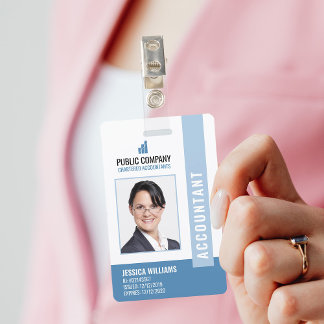 Modern Company Logo Photo Employee ID Badge