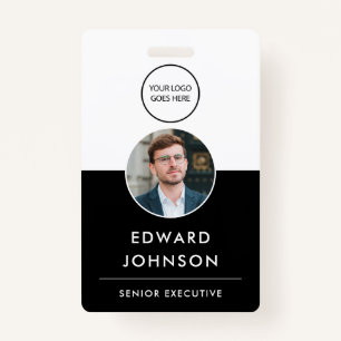 Modern Company Photo ID Barcode Card Employee ID Badge