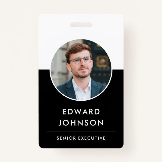 Modern Company Photo ID QR Code Card Employee ID Badge (Front)