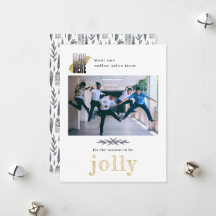 Modern Company Photo Jolly Business Christmas  Hol Holiday Card