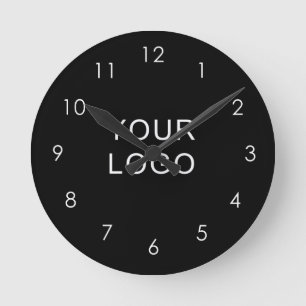 Modern Company Professional Business Logo Black    Round Clock