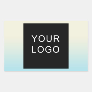Modern Company Professional Business Logo Ombre Rectangular Sticker