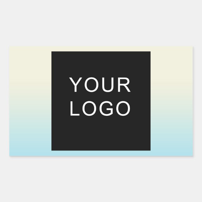 Modern Company Professional Business Logo Ombre Rectangular Sticker (Front)