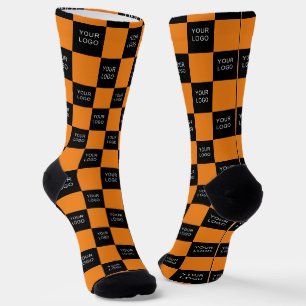 Modern Company Professional Business Logo Orange Socks