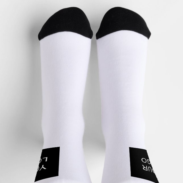 Modern Company Professional Business Logo White Socks (Top)