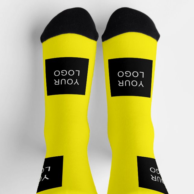 Modern Company Professional Business Logo Yellow Socks (Top)